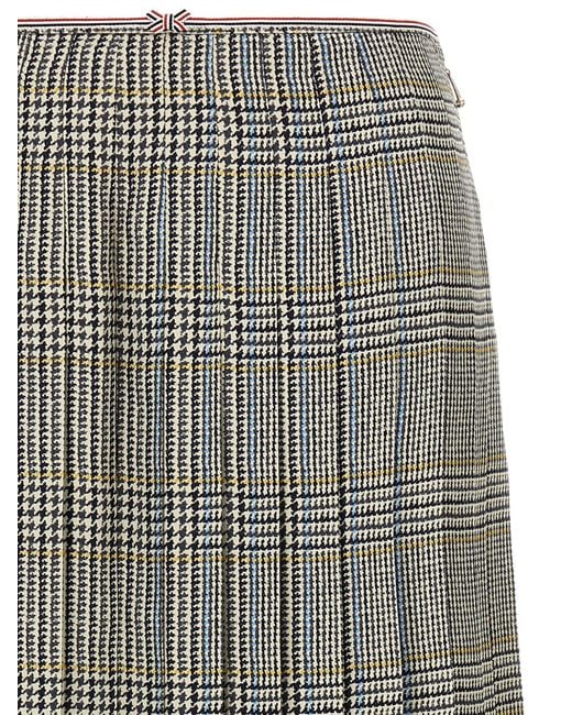 Thom Browne Gray Pleated Skirt