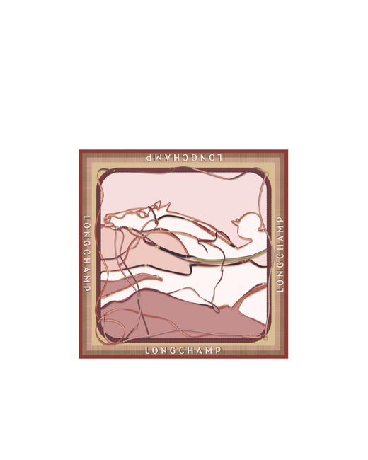 Longchamp Pink A Toute Allure Square Scarf