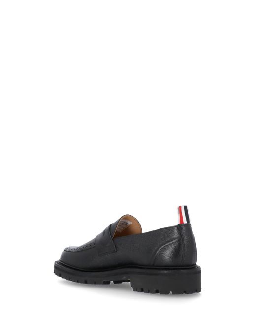 Thom Browne Black Grosgrain-Loop Round-Toe Loafers for men