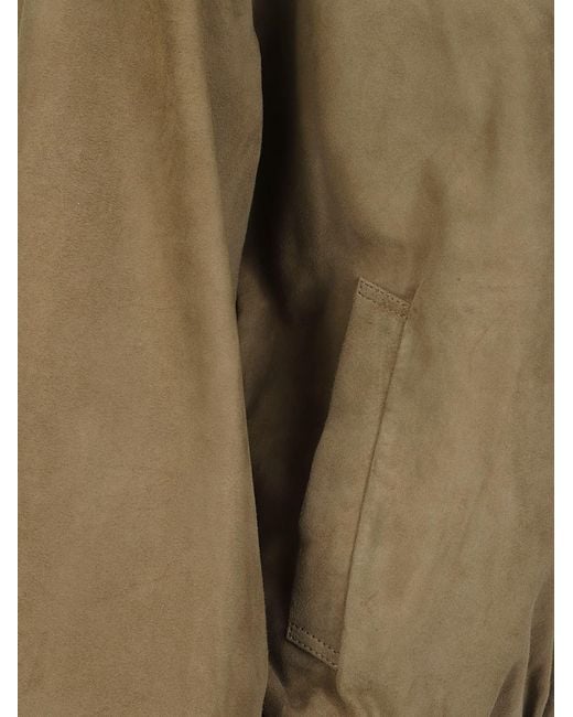 Arma Green Loua Zip-Up Leather Jacket