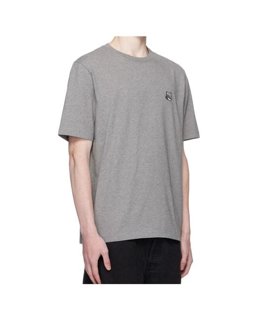Maison Kitsuné Gray Maison Kitsuné Fox Head Comfort T-Shirt for men