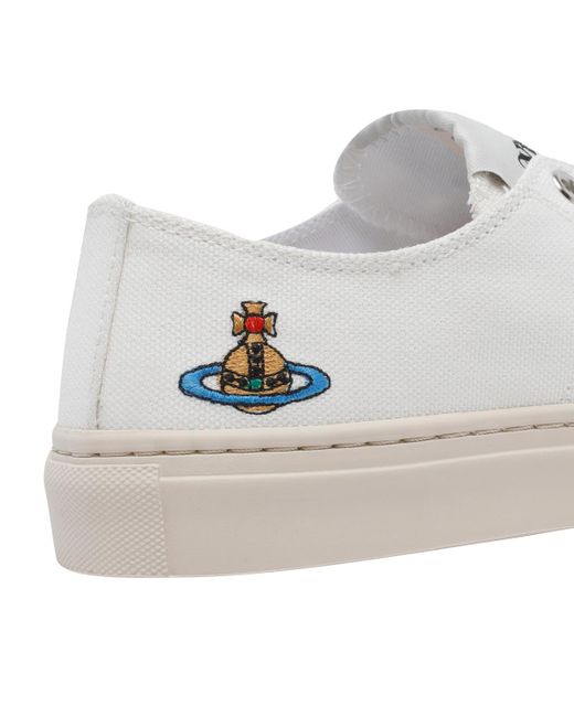 Vivienne Westwood White Orb Embroidered Low-Top Sneakers