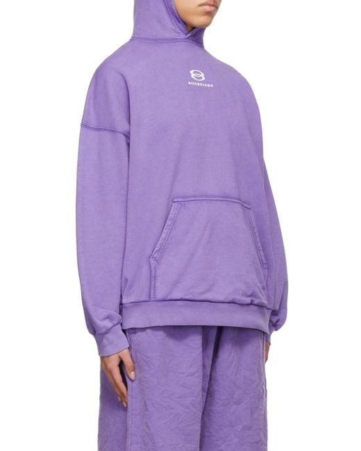 Balenciaga Purple Unity Logo Hoodie