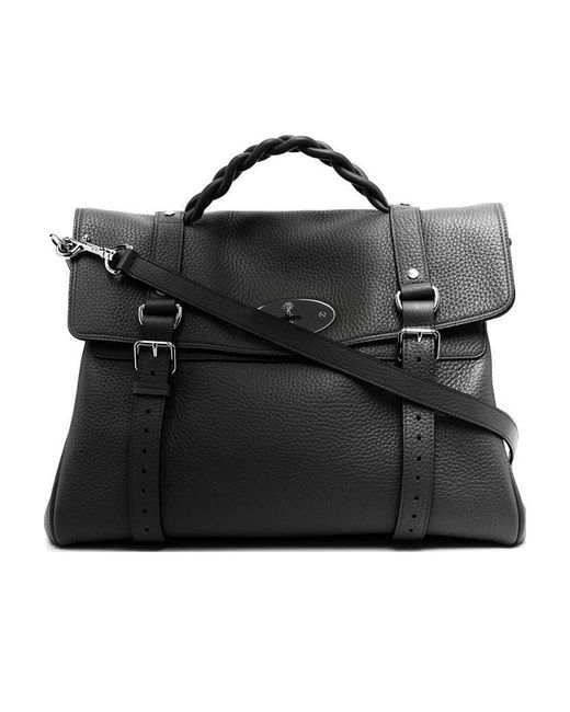 Mulberry Black Oversized Alexa Satchel