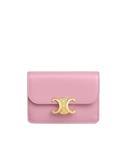 Céline Pink Triomphe Flap Card Holder