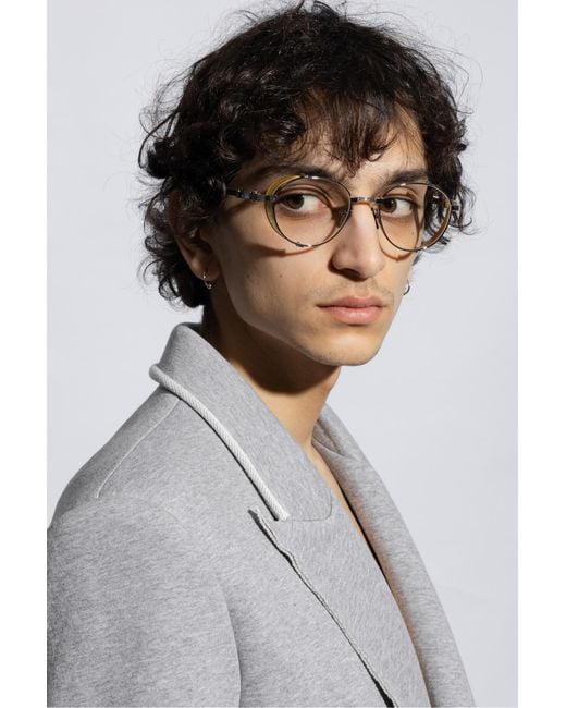 Balmain Natural Eyewear Brigade Round-Frame Glasses for men