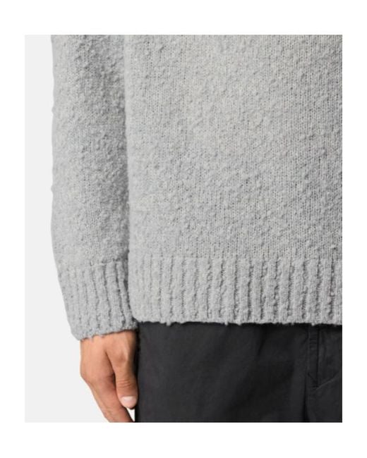 Stone Island Gray Loose-Fit Half-Zip Jumper With Ribbed Trims for men