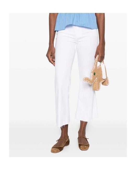 7 For All Mankind White Dojo Cropped Jeans