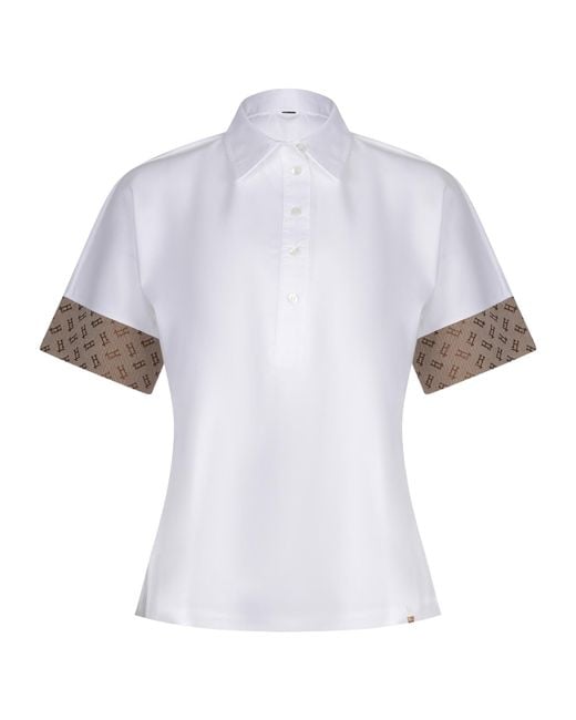 Herno White Logo Trim Polo T-Shirt