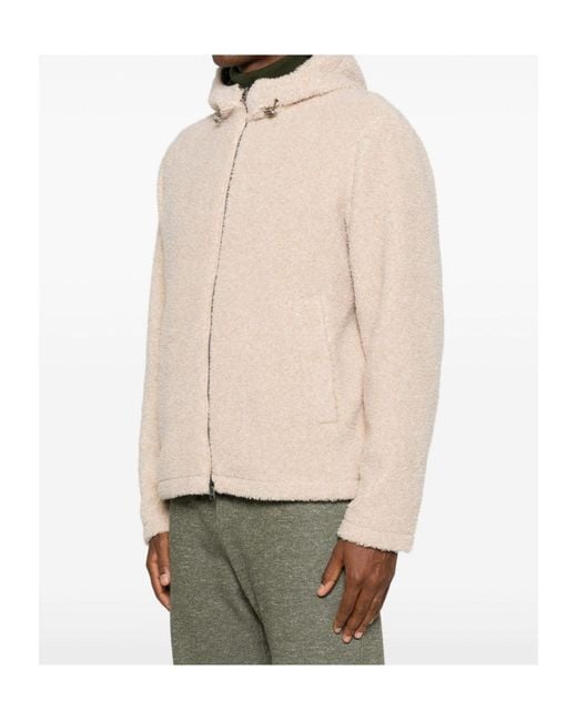 Herno Natural Fleece-Texture Hooded Jacket for men