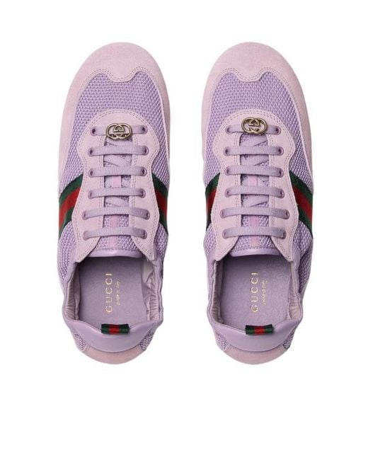 Gucci Purple Shift Lace-Up Sneakers