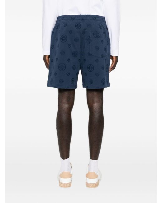 Casablanca Blue Monogram Drawstring Shorts for men