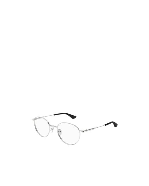 McQueen White Eyewear Round Frame Glasses for men