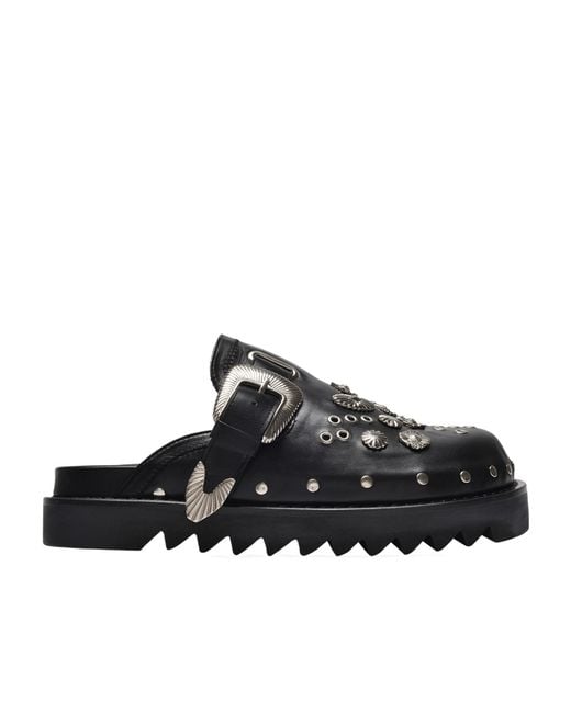 Toga Virilis Black Embellished Clogs for men