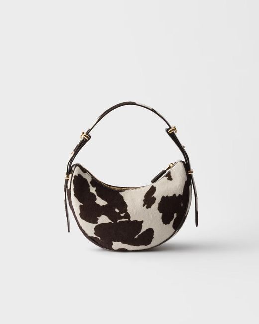 Prada Black Arqué Printed Leather Mini Shoulder Bag