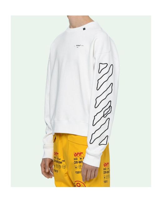 Off-White c/o Virgil Abloh White Twisted Line Arrow Pullover Hoodie for men