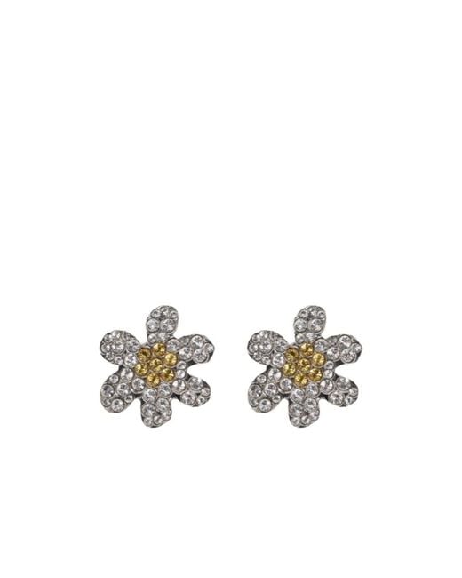 Marni Metallic Floral Motif Earrings