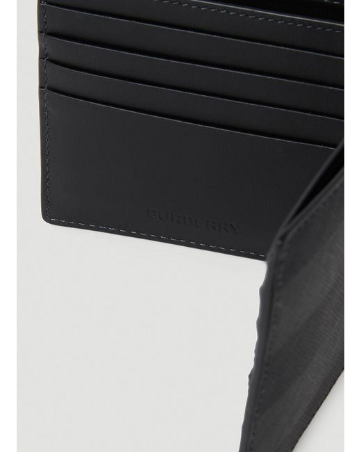 Burberry Black Logo Plaque Checked Wallet for men