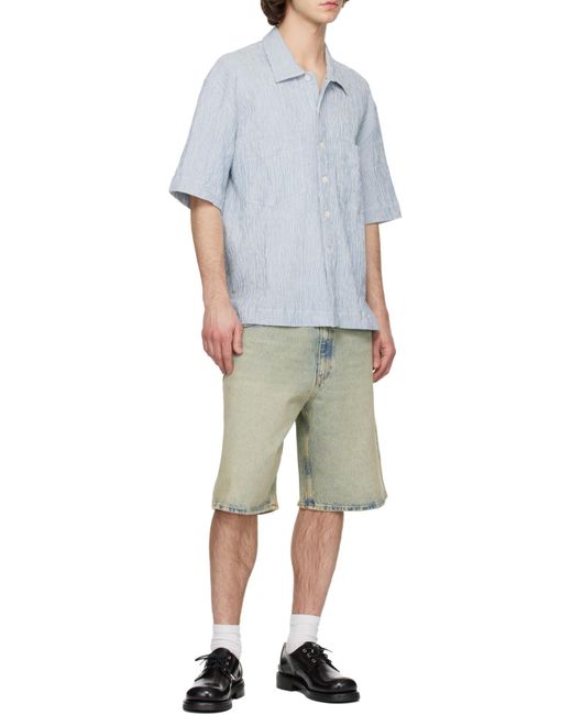 sunflower Blue Adam Striped Short-Sleeve Shirt for men