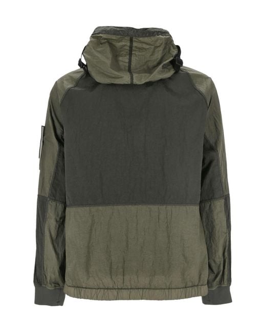Stone Island Green Zip Up Hooded Jacket for men