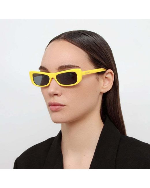 Jacquemus Yellow Capri Celadine Rectangular Sunglasses