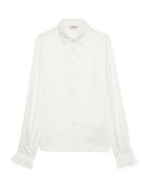 Zadig & Voltaire White Thely Satin Shirt