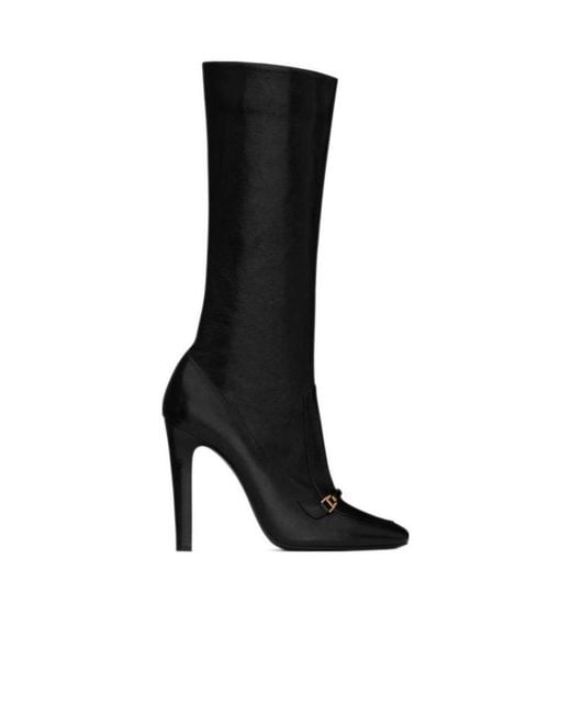 Saint Laurent Black Camden Heeled Boots