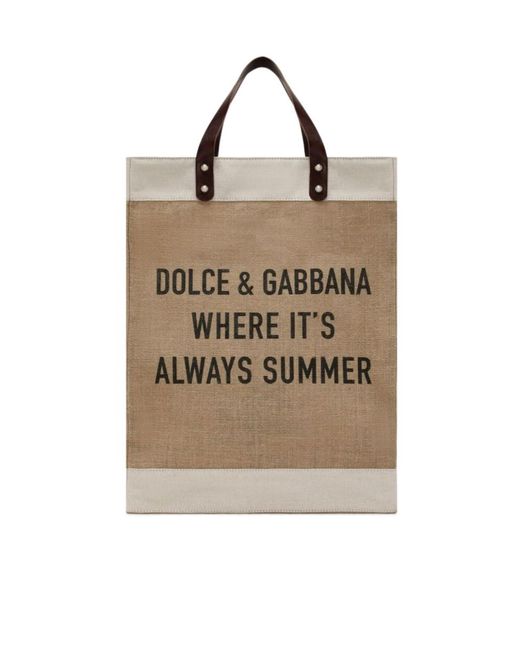 Dolce & Gabbana Multicolor Logo-Printed Open Top Tote Bag for men