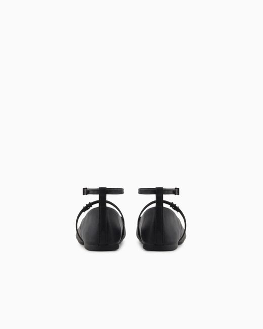 ARMANI EXCHANGE Black Pointed-Toe Ballerina Shoes