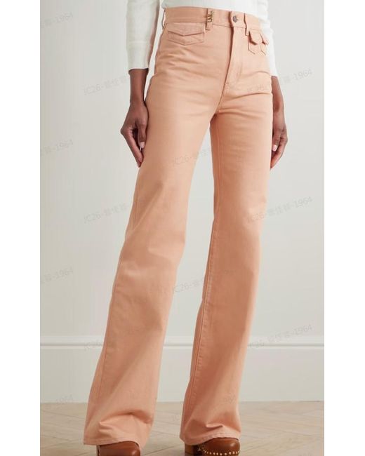 Chloé Pink Chloé High-Waisted Flared Jeans