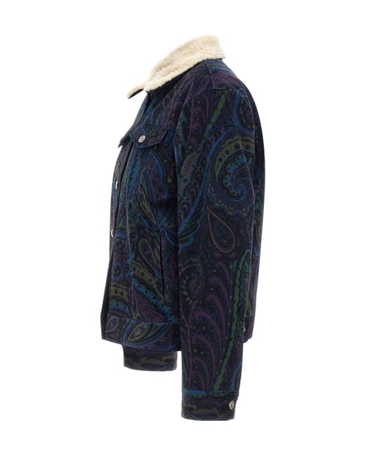 Etro Blue Paisley Printed Jacket