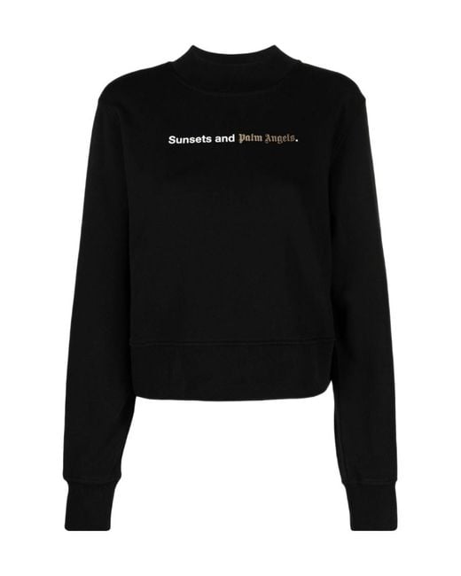 Palm Angels Black Sunset Cotton Sweatshirt