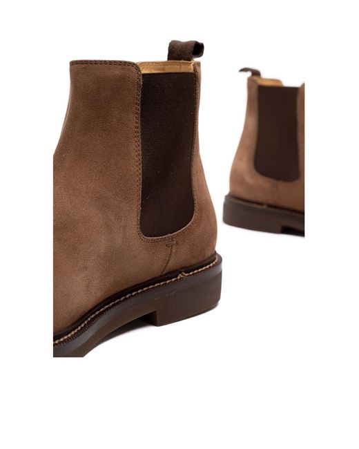 Brunello Cucinelli Brown Suede Ankle Boots for men