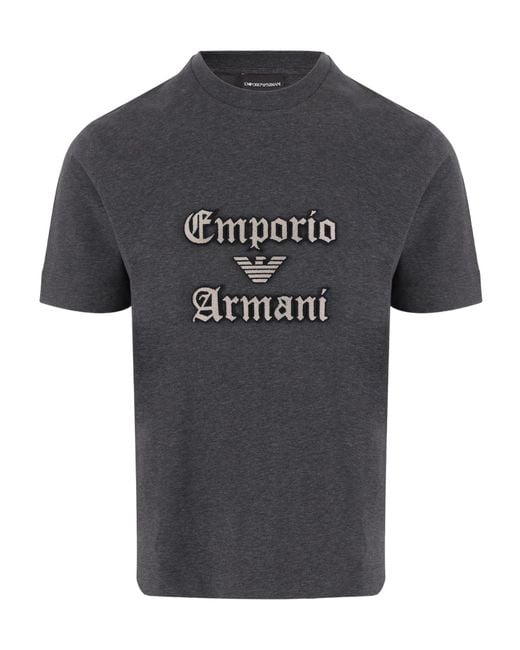 Emporio Armani Black Crew-Neck T-Shirt for men