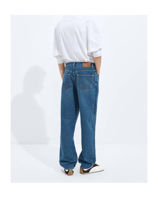 Bottega Veneta Blue Button Detailed Wide Leg Jeans for men