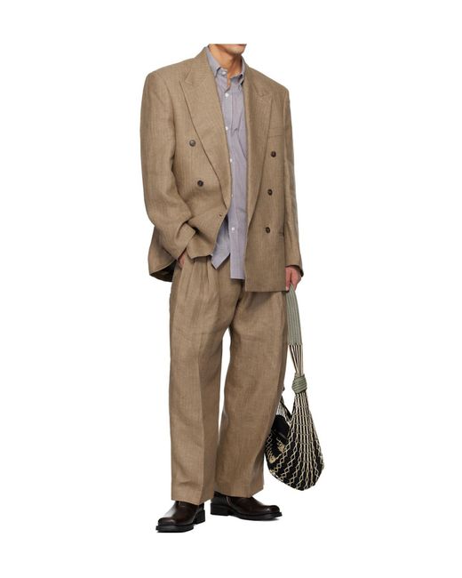 Hed Mayner Natural Double-Breasted Suit Jacket for men