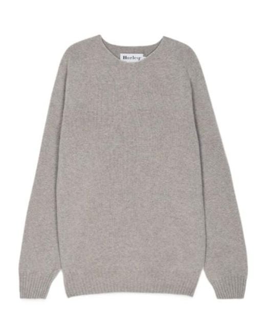 Harley Of Scotland Gray Round Neck Sweater for men