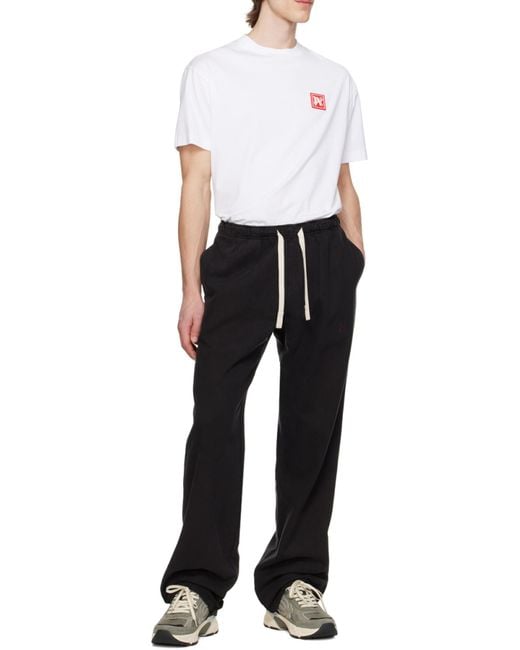 Palm Angels Black Cotton Blend Pants for men