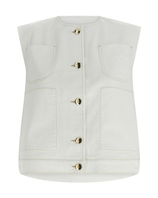 Fabiana Filippi Blue Denim Knit Buttoned Jacket