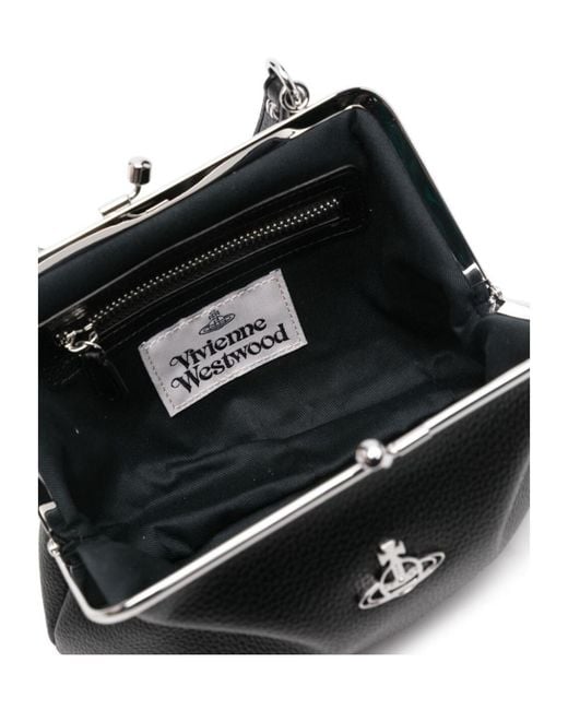 Vivienne Westwood Black Orb Plaque Granny Frame Handbag