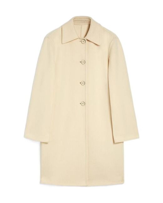 Jil Sander Natural Double Wool Coat