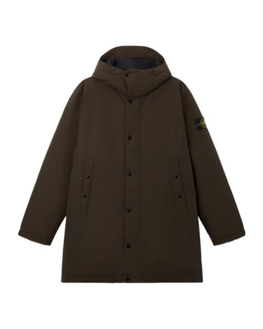 Stone Island Multicolor Buttoned Hooded Coat for men