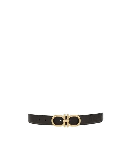 Ferragamo White Double-Sided Adjustable Gancini Belt for men