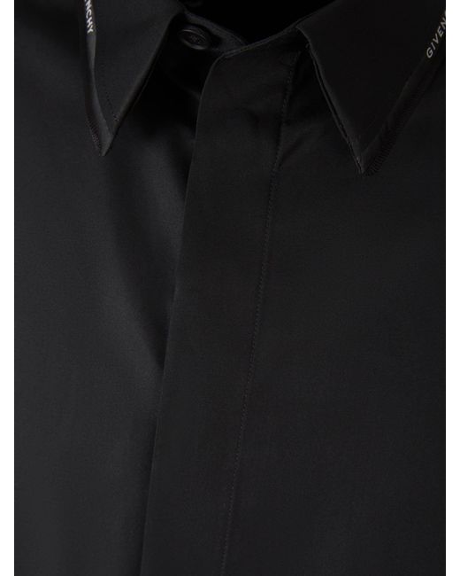 Givenchy Black Logo Detailed Collared Shirt for men