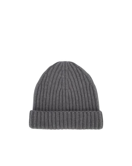 Loro Piana Gray Rib Knitted Hat