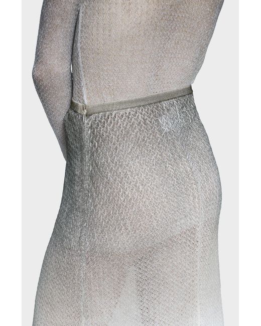 Maison Margiela Gray Sheer Knit Midi Skirt