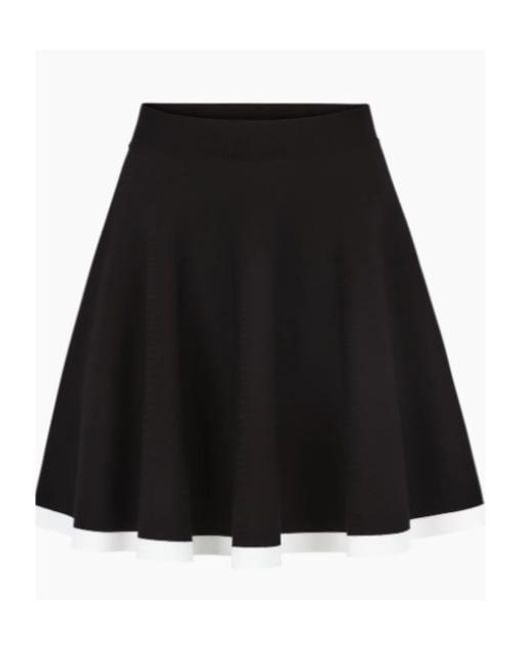 Nina Ricci Black Skater Trimmed-Knit Mini Skirt