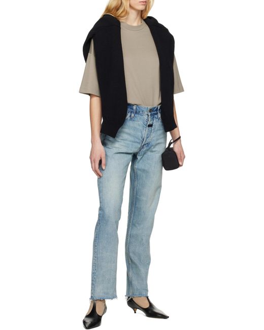 Fear Of God Blue Sraight-Leg Frayed-Edge Jeans for men