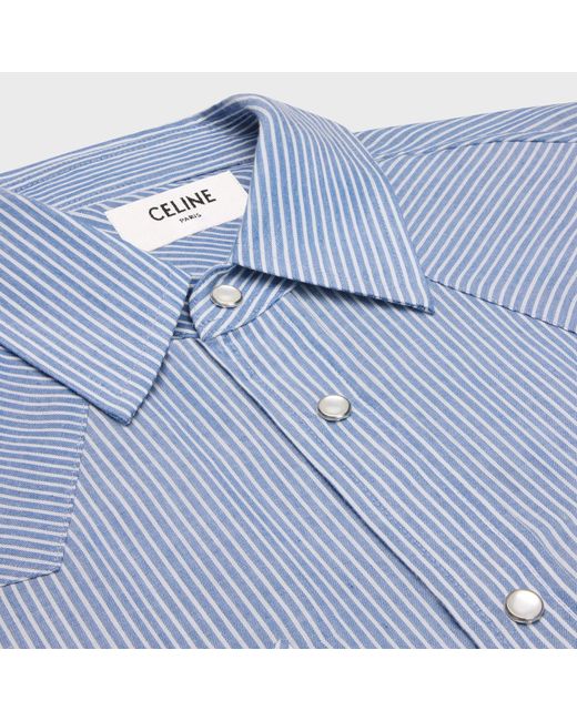 Céline Blue Long Sleeve Shirt for men