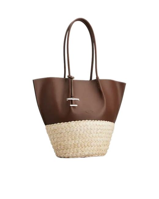 Tod's Brown Medium Bux Top Handle Bag